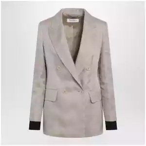 Max Mara Oversized linen and organza blazer in pink