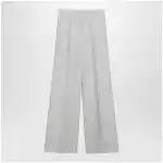 Max Mara Wide-leg trousers in brown/grey linen drill