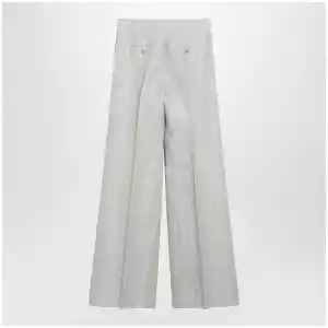 Max Mara Wide-leg trousers in brown/grey linen drill