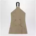 Max Mara Sleeveless jacket in sand-colored wool and silk poplin