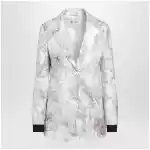 Max Mara Slim blazer in printed organza and cotton gabardine