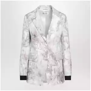 Max Mara Slim blazer in printed organza and cotton gabardine