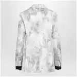 Max Mara Slim blazer in printed organza and cotton gabardine