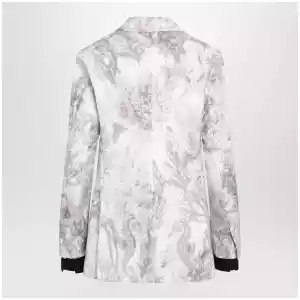 Max Mara Slim blazer in printed organza and cotton gabardine