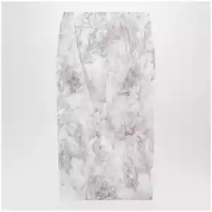 Max Mara Pencil skirt in printed gabardine and organza