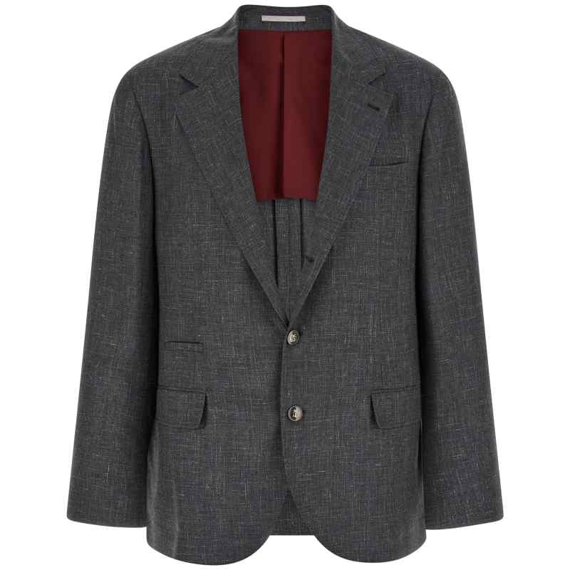 MZ4047BTD2C003_01_M_2026-04-07T08-49-30.052Z-1 Brunello Cucinelli Blazer Flamed Canvas Blazer