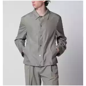 Brunello Cucinelli Unlined jacket in khaki membrane silk