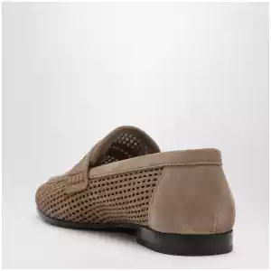 Brunello Cucinelli Brown loafers in Sparkling Net leather