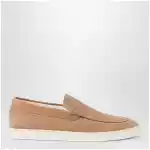 Brunello Cucinelli Light brown chevron-effect suede slip-ons