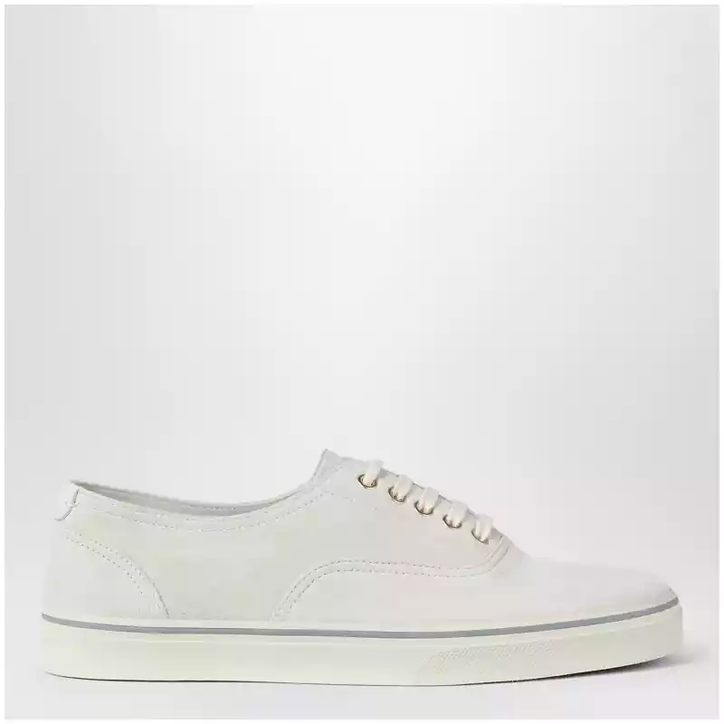 Brunello Cucinelli White suede calfskin sneakers