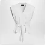 LEMAIRE White Chasuble shirt in bleached denim