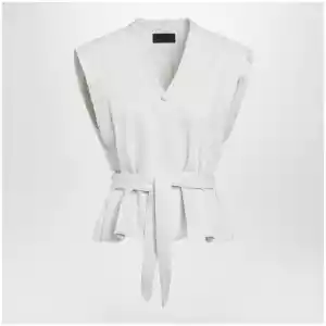LEMAIRE White Chasuble shirt in bleached denim