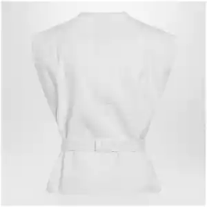 LEMAIRE White Chasuble shirt in bleached denim