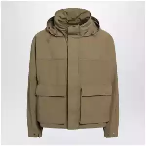 LEMAIRE Short hooded parka in khaki cotton
