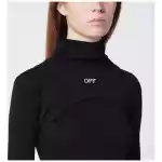 Off White Off-White™ Black cotton midi dress with logo