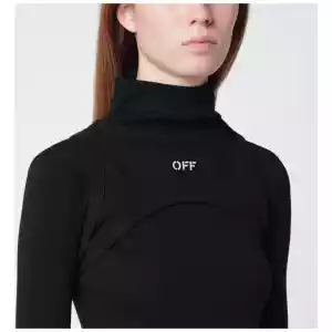 Off White Off-White™ Black cotton midi dress with logo