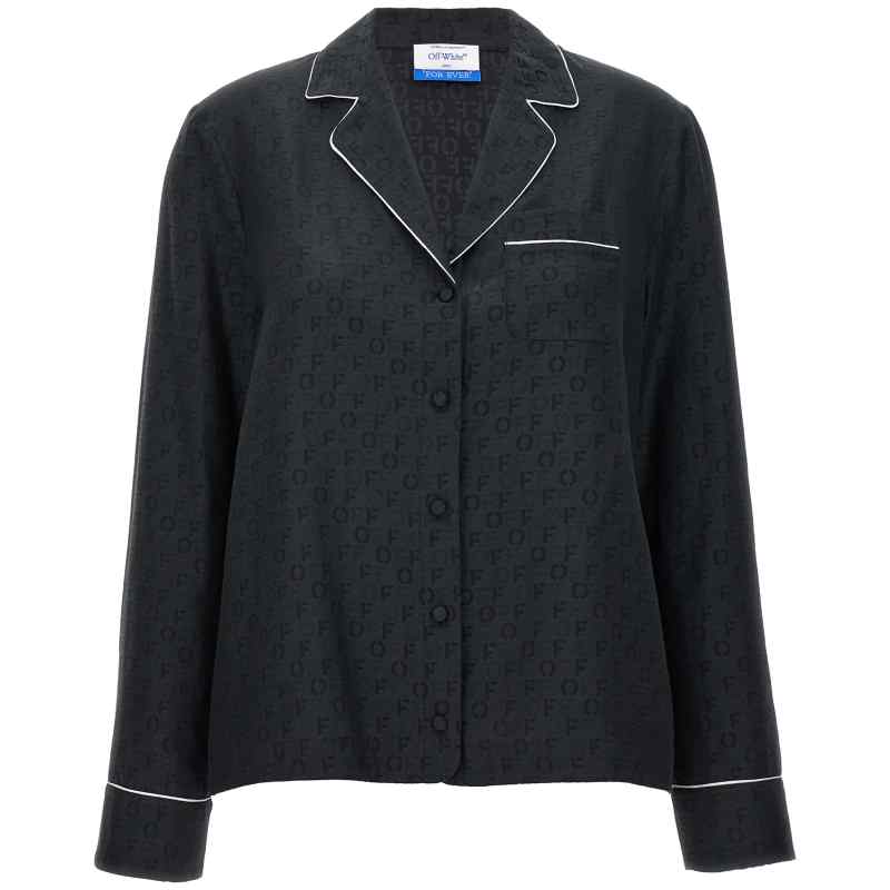 Off White Off-white Off Jaquard Pajama Shirt