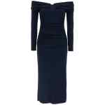 Carolina Herrera Off-shoulder 3/4 Slv Ruched Midi Dress