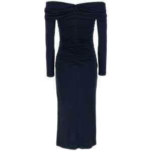 Carolina Herrera Off-shoulder 3/4 Slv Ruched Midi Dress