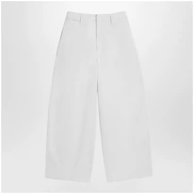 LEMAIRE Rice-white cotton trousers