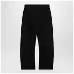 LEMAIRE Black cotton trousers with belt