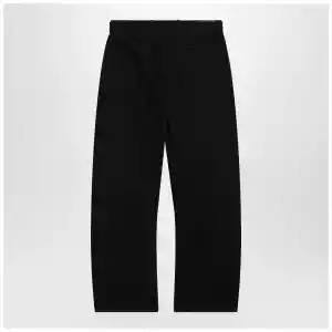 LEMAIRE Black cotton trousers with belt