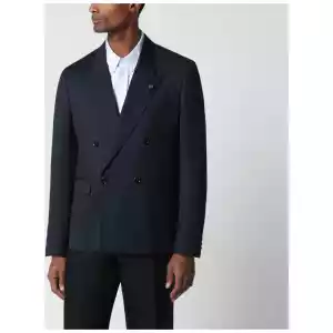 Lardini Blue double-breasted wool jacket
