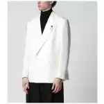 Lardini White viscose double-breasted suit