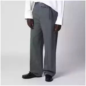 Lardini Grey cotton and silk trousers