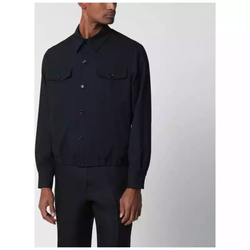 Lardini Blue wool shirt jacket