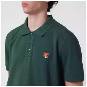 Maison Kitsuné Bottle green Fox Head Regular-Fit polo shirt