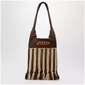 ISABEL MARANT Striped raffia bag