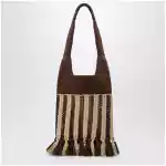 ISABEL MARANT Striped raffia bag