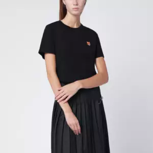 Maison Kitsuné Black T-shirt with logo patch