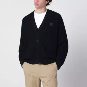 Maison Kitsuné Navy blue Fox Head cotton cardigan