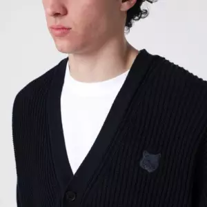 Maison Kitsuné Navy blue Fox Head cotton cardigan