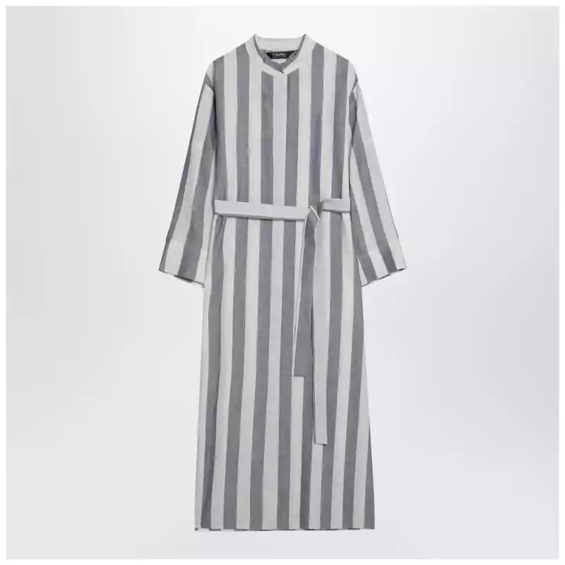 S Max Mara White/blue striped shirt dress