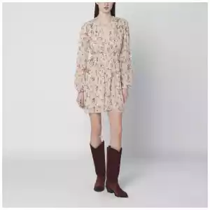 ISABEL MARANT Étoile Loriena beige dress with floral print