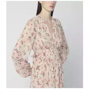 ISABEL MARANT Étoile Loriena beige dress with floral print