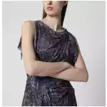 ISABEL MARANT Asymmetrical mini dress Faded Night in silk