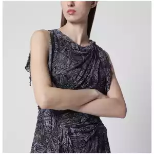 ISABEL MARANT Asymmetrical mini dress Faded Night in silk