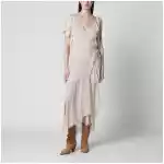 ISABEL MARANT Tylena asymmetric printed silk georgette dress in ecru