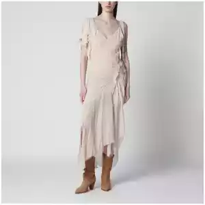 ISABEL MARANT Tylena asymmetric printed silk georgette dress in ecru
