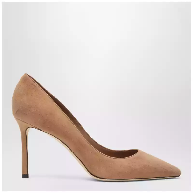 Jimmy Choo Romy 85 pumps in toffee colour suede
