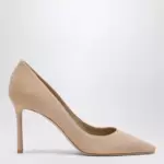 Jimmy Choo Romy 85 light beige suede pumps