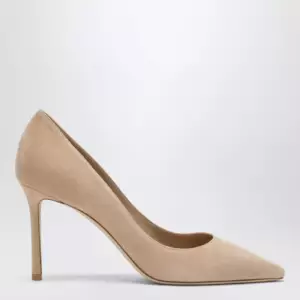Jimmy Choo Romy 85 light beige suede pumps