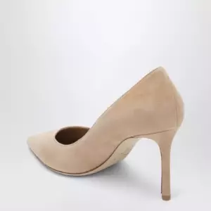 Jimmy Choo Romy 85 light beige suede pumps