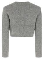 Self-Portrait Grey Fluffy Crystal Trim Cardigan