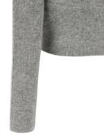 Self-Portrait Grey Fluffy Crystal Trim Cardigan