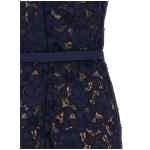 Self-Portrait Navy Guipure Lace Midi Dress